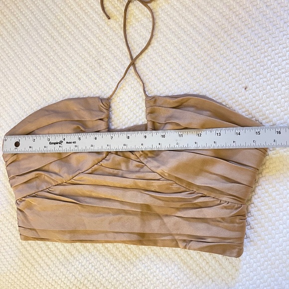 Zara Tan Ruched Halter Top - Picture 6 of 7